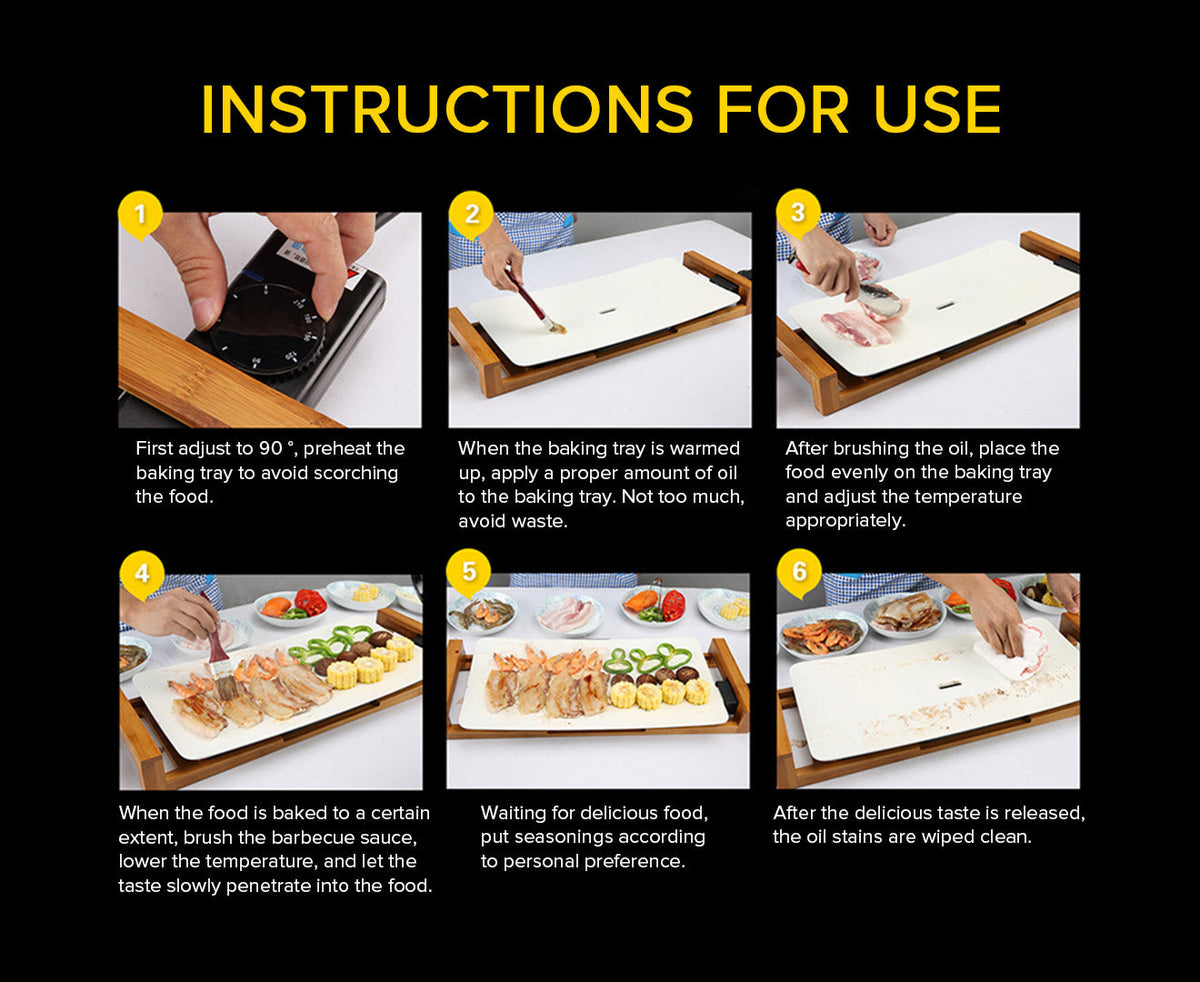SOGA Electric Ceramic BBQ Grill Non-stick Surface Hot Plate for Indoor & Outdoor Stone