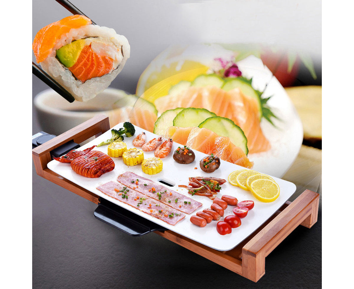 SOGA Electric Ceramic BBQ Grill Non-stick Surface Hot Plate for Indoor & Outdoor White