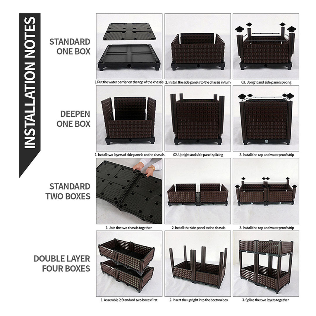 SOGA 2X 40cm Raised Planter Box Vegetable Herb Flower Outdoor Plastic Plants Garden Bed with Legs