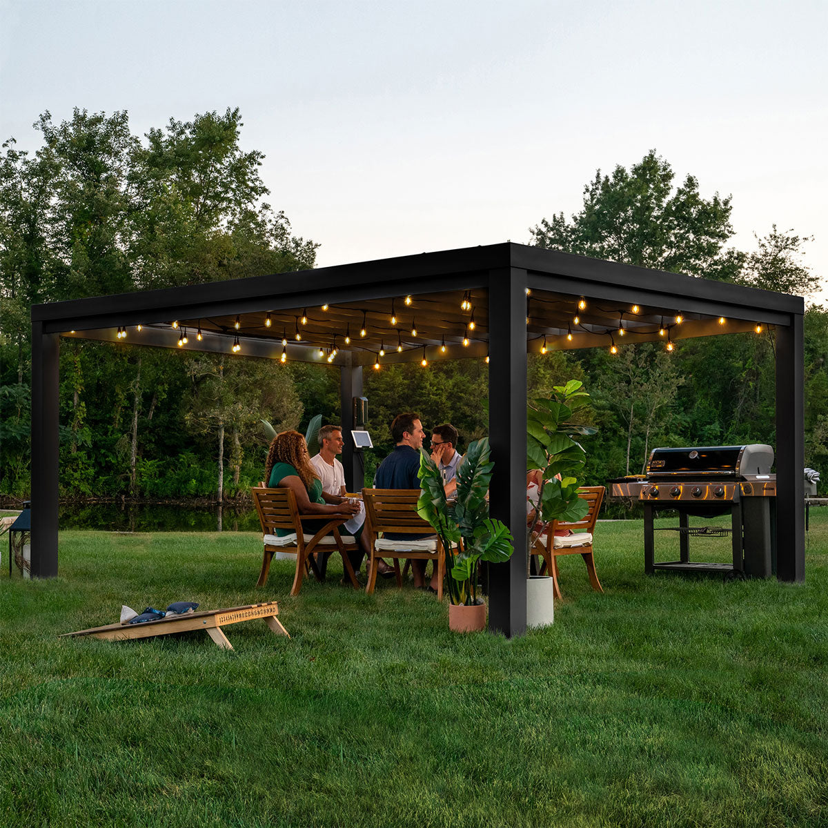 BYD Trenton Steel Pergola 3.6m x 4.9m x 2.3m (16ft x 12ft)