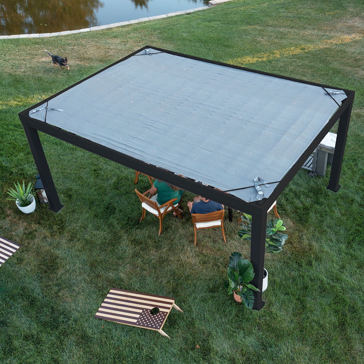 BYD Trenton Steel Pergola 3.6m x 4.9m x 2.3m (16ft x 12ft)