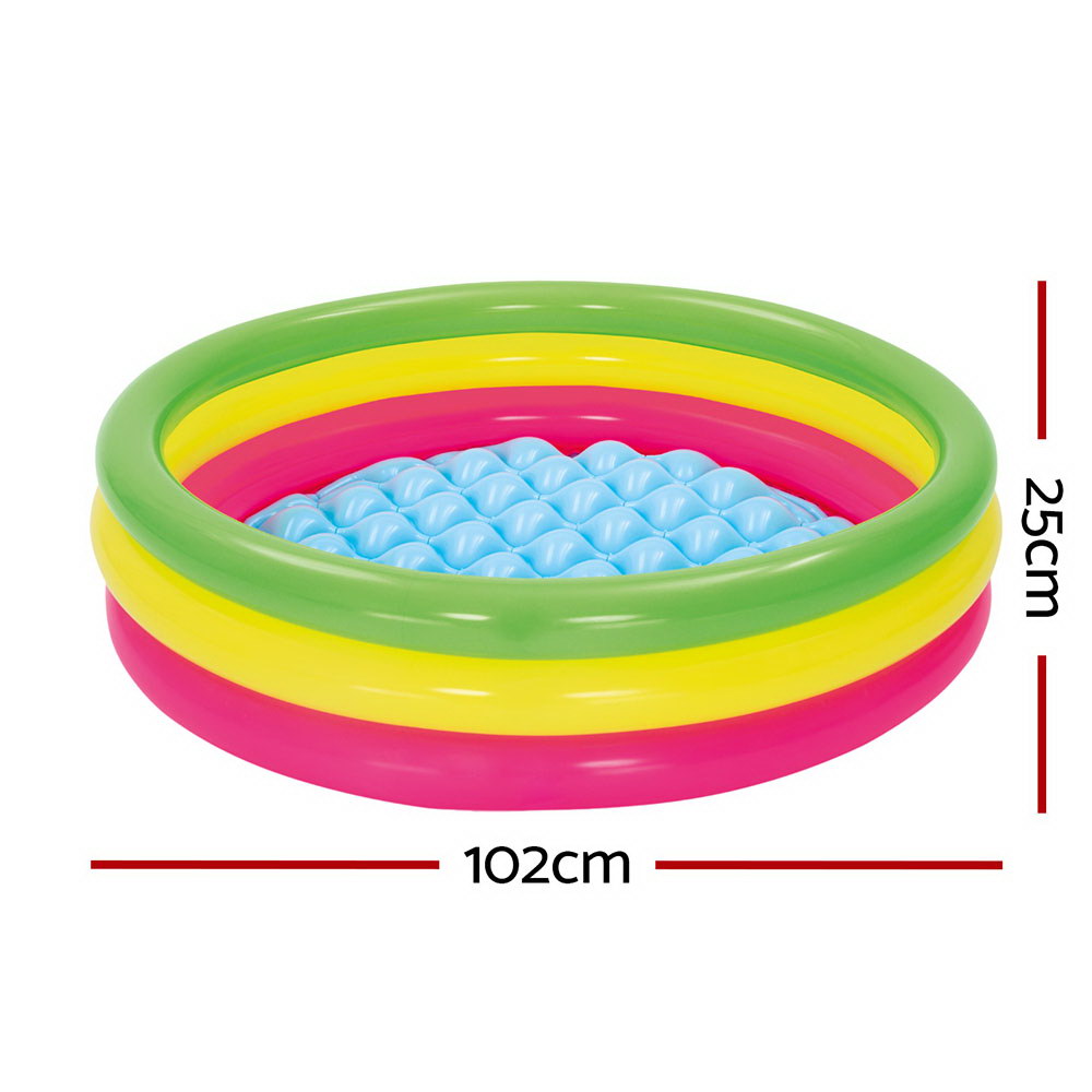 Bestway Kids Inflatable Pool Above Ground Round Splash Pool 102x102x25cm