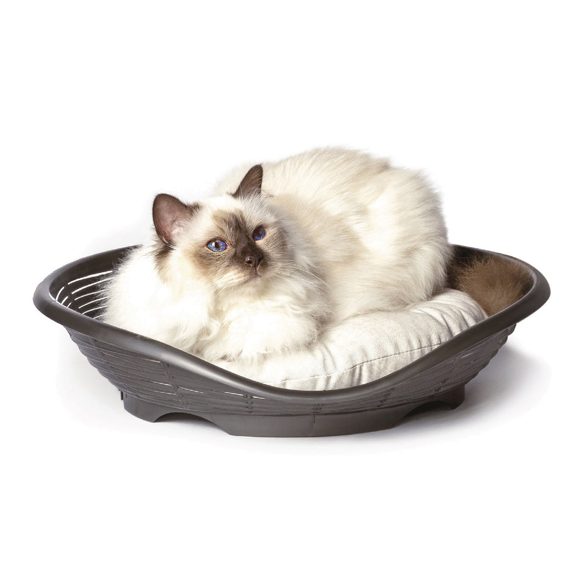 Lettino Pasha Pet Home with Cushion - Anthracite