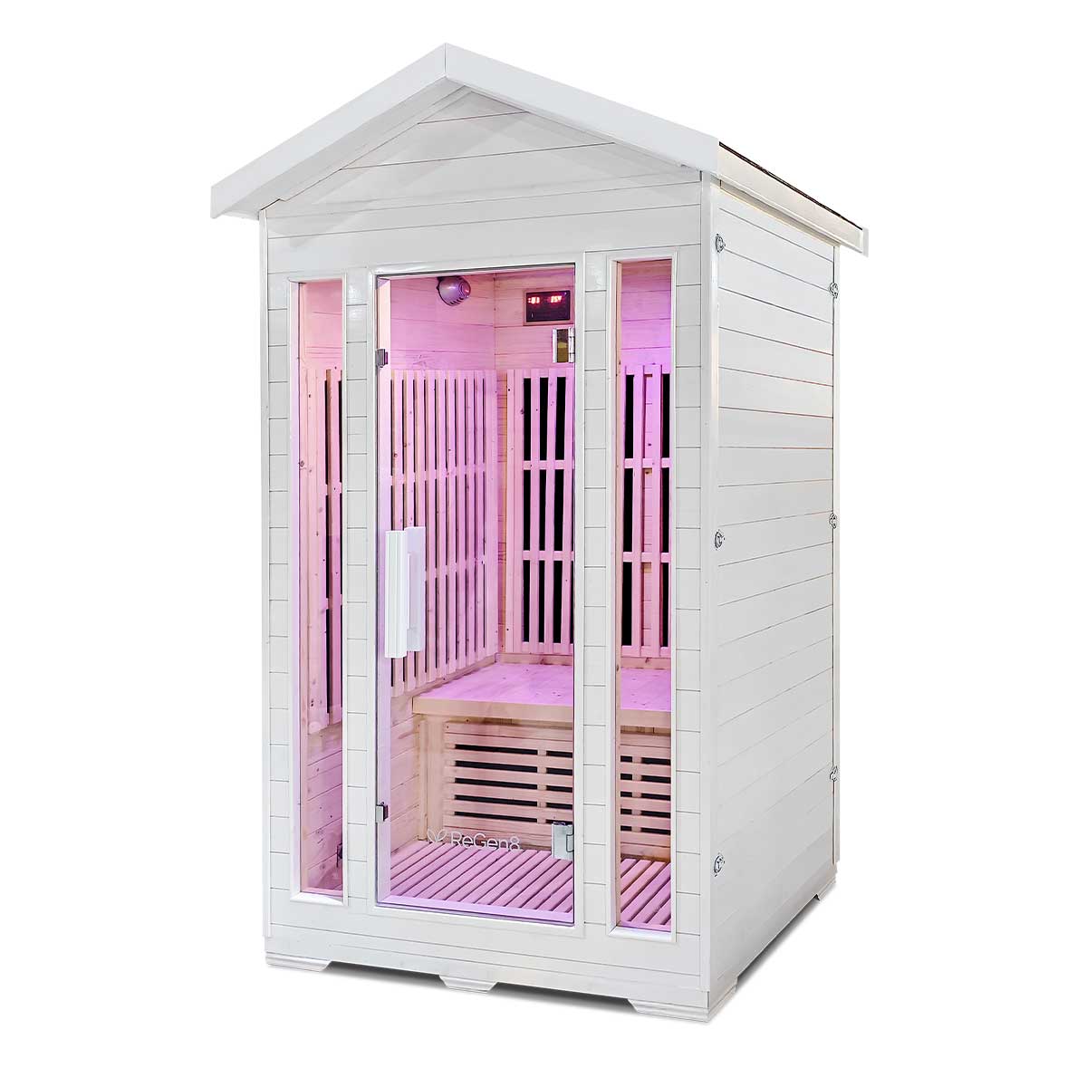 ReGen8 Duo Outdoor - 2 Person 2200W Infrared Sauna in White - Active Workspace