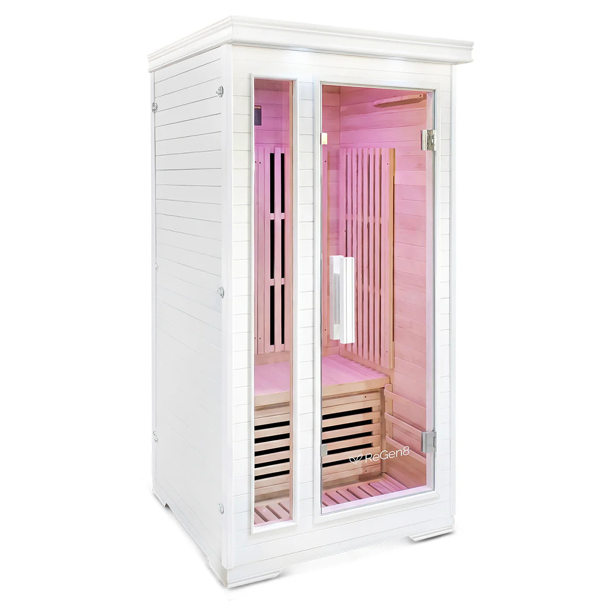 ReGen8 Solo - 1 Person 1410W Infrared Sauna in White - Active Workspace