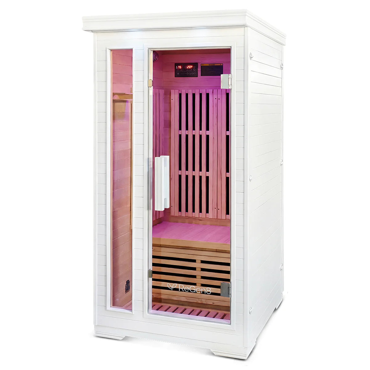 ReGen8 Solo - 1 Person 1410W Infrared Sauna in White - Active Workspace