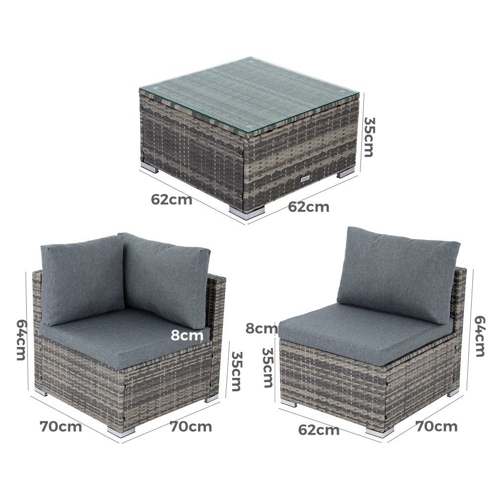 Outdoor Modular Lounge Sofa Bondi - Grey