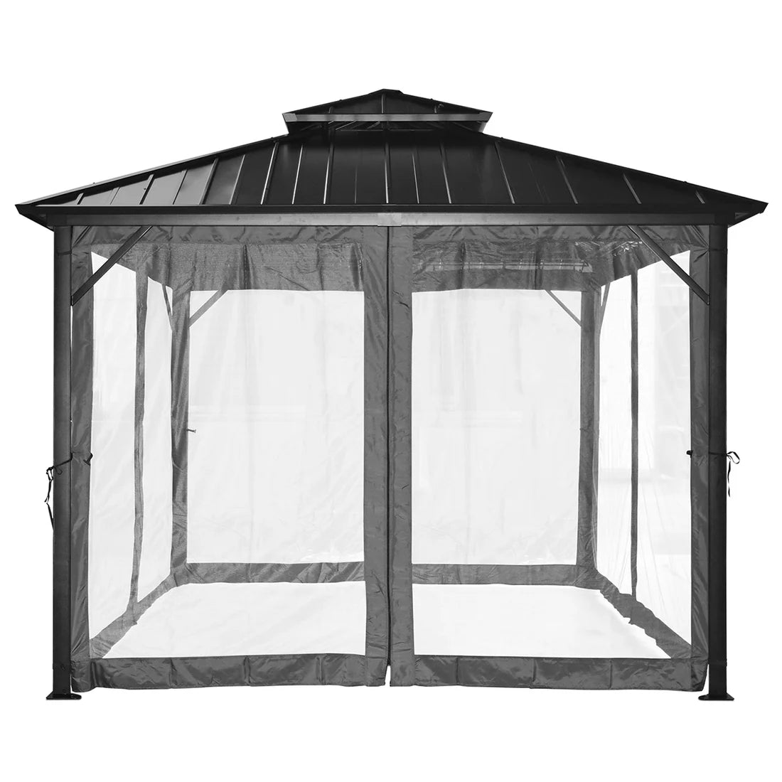 Yardtopia Aspendale Metal Gazebo Set with Mosquito Netting and Curtain