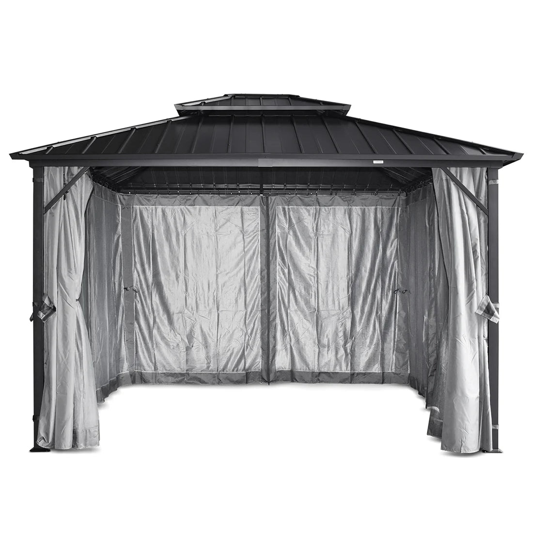 Yardtopia Aspendale Metal Gazebo Set with Mosquito Netting and Curtain