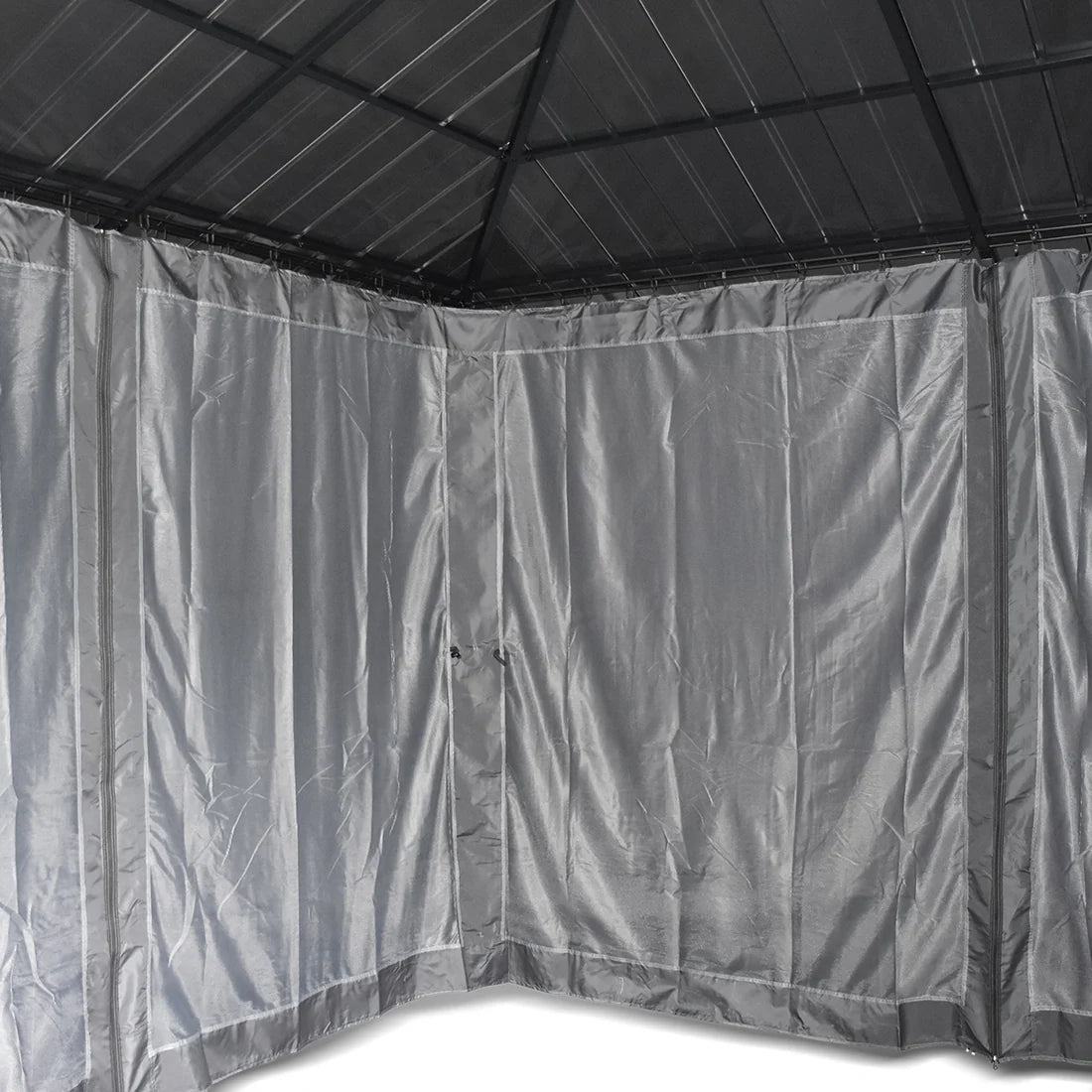 Yardtopia Aspendale Metal Gazebo Set with Mosquito Netting and Curtain