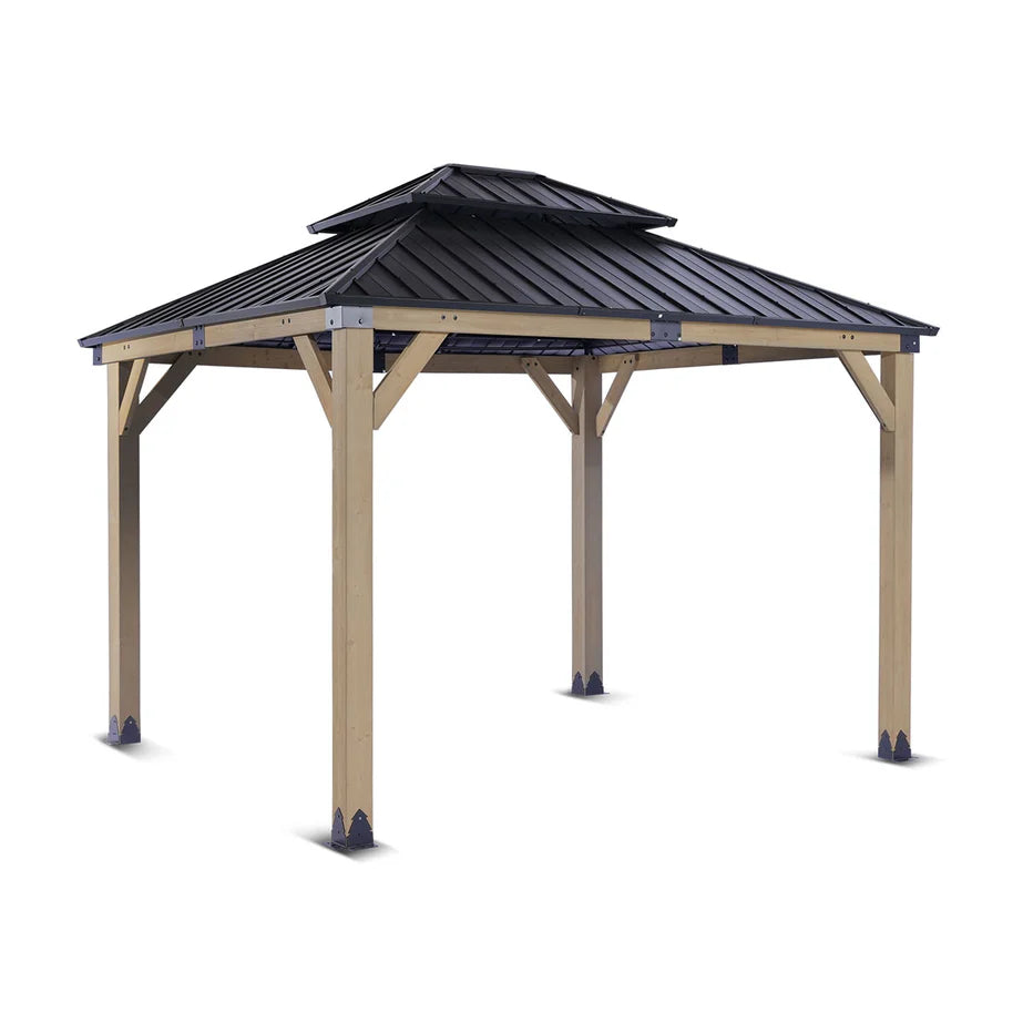 Yardtopia Maryborough 3m x 3m Timber &amp; Steel Double Hip Roof Gazebo