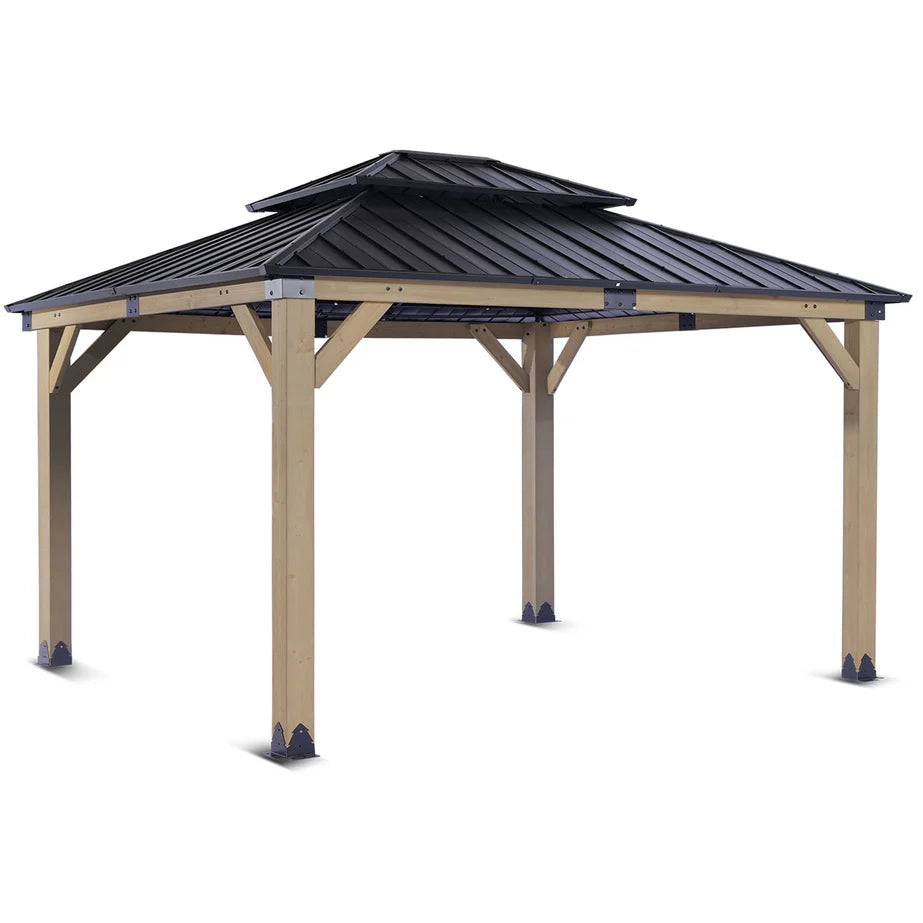 Yardtopia Maryborough 3.6m x 3m Timber &amp; Steel Double Hip Roof Gazebo