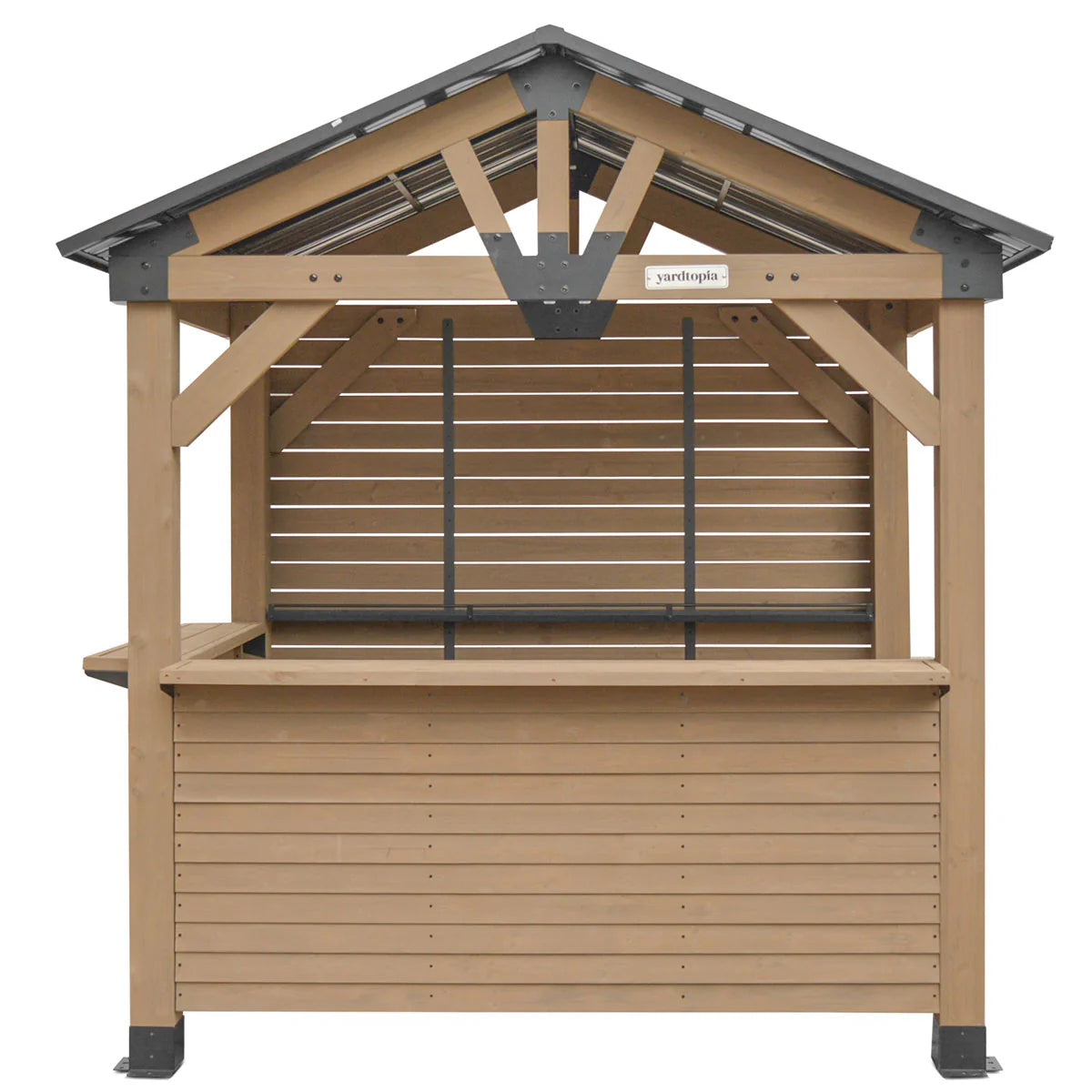 Yardtopia Oslo 2.4m x 1.8m Outdoor Timber & Steel Gable Roof Gazebo - Bar Set