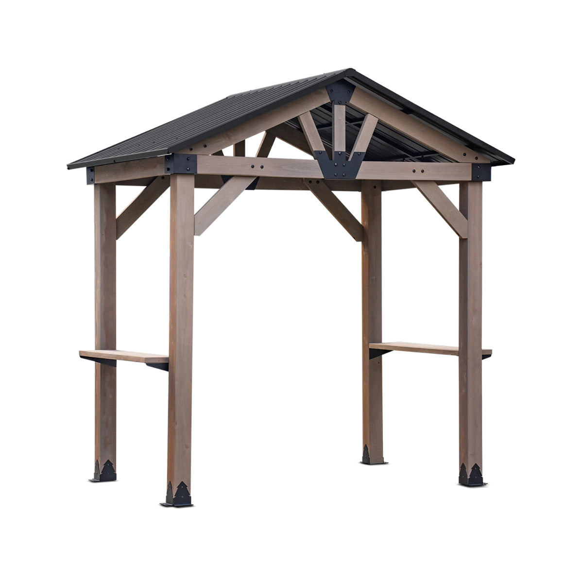 Yardtopia Oslo 2.4m x 1.8m BBQ/Grill Timber & Steel Gable Roof Gazebo