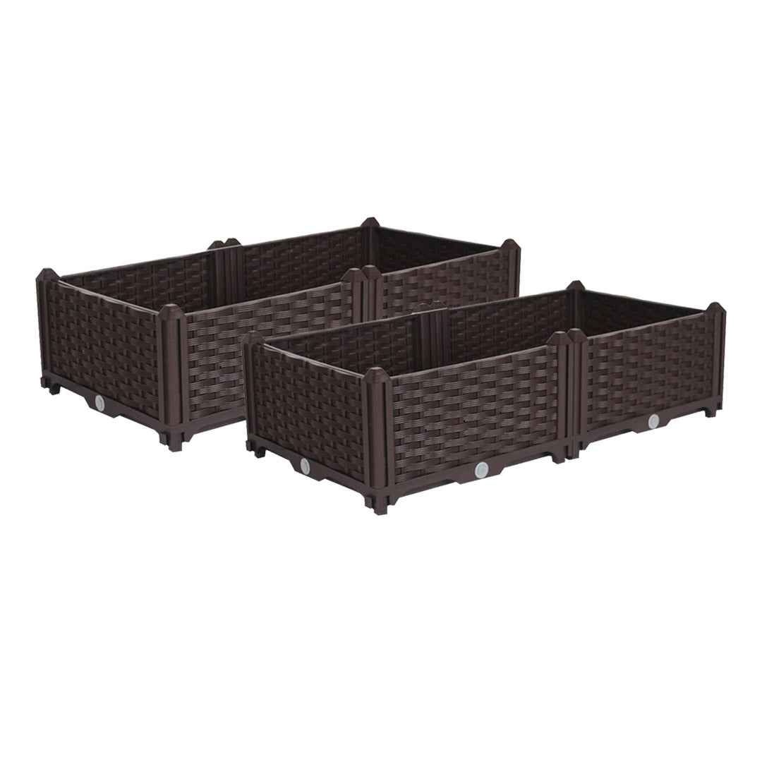 SOGA 2X 80cm Raised Planter Box Vegetable Herb Flower Outdoor Plastic Plants Garden Bed