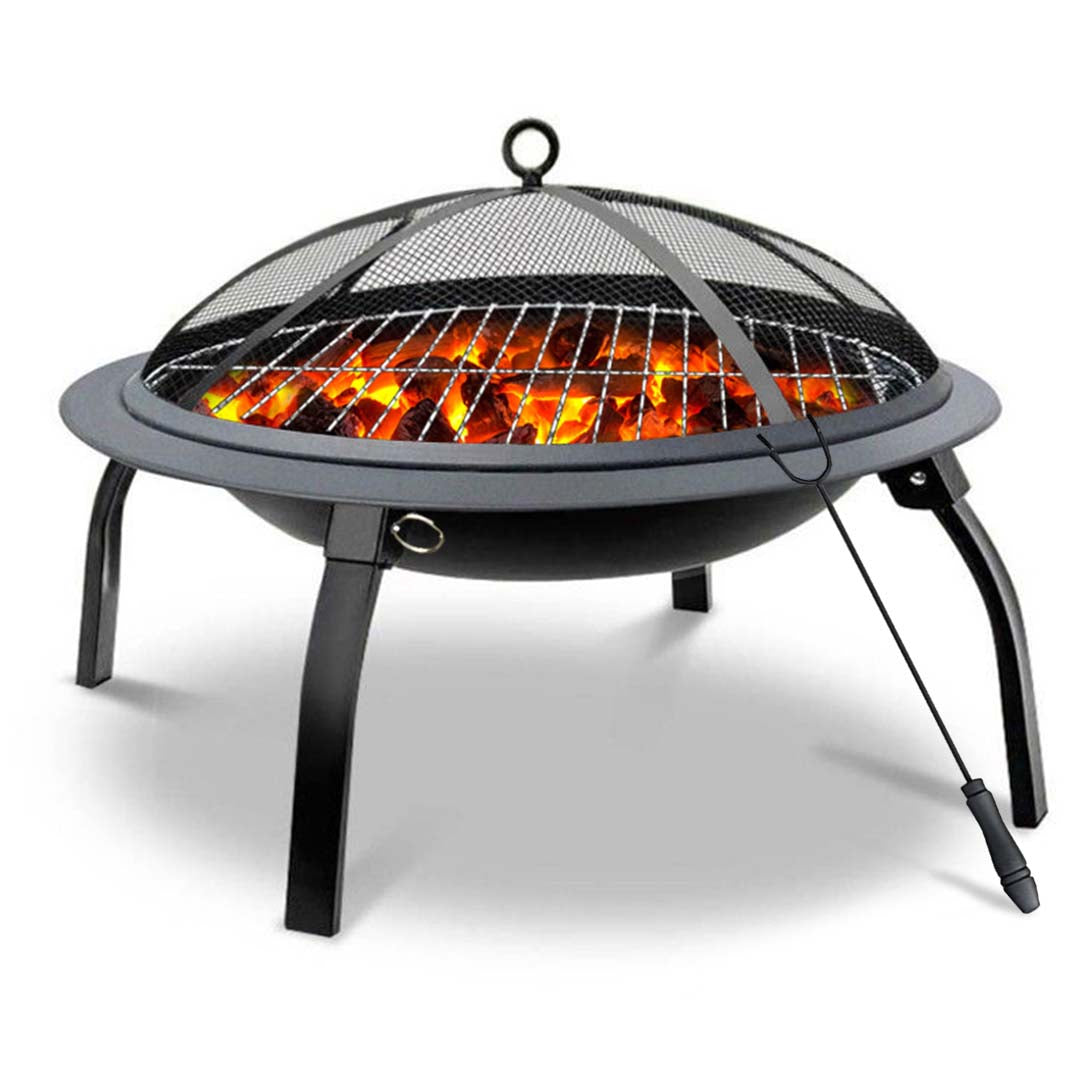 SOGA 2 in 1 Outdoor Portable Fold Fire Pit BBQ Grill Heater Fireplace 56cm