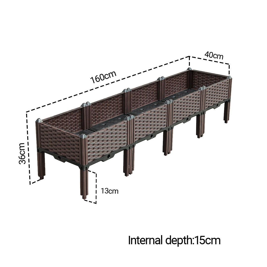 SOGA 160cm Raised Planter Box Vegetable Herb Flower Outdoor Plastic Plants Garden Bed with Legs