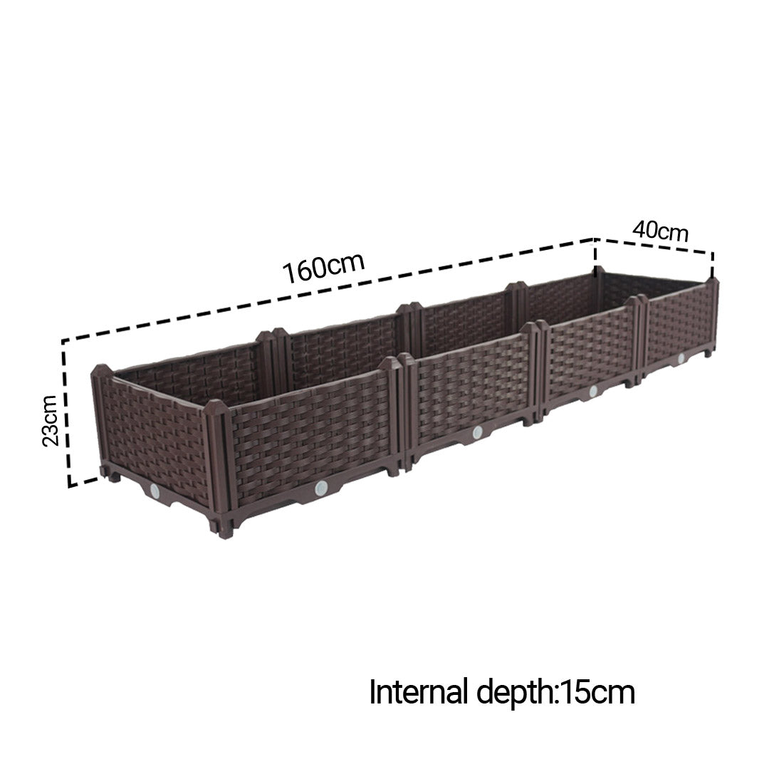 SOGA 2X 160cm Raised Planter Box Vegetable Herb Flower Outdoor Plastic Plants Garden Bed