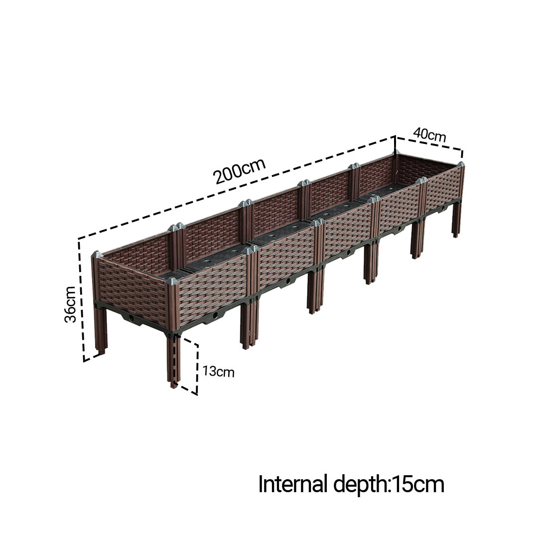 SOGA 2X 200cm Raised Planter Box Vegetable Herb Flower Outdoor Plastic Plants Garden Bed with Legs