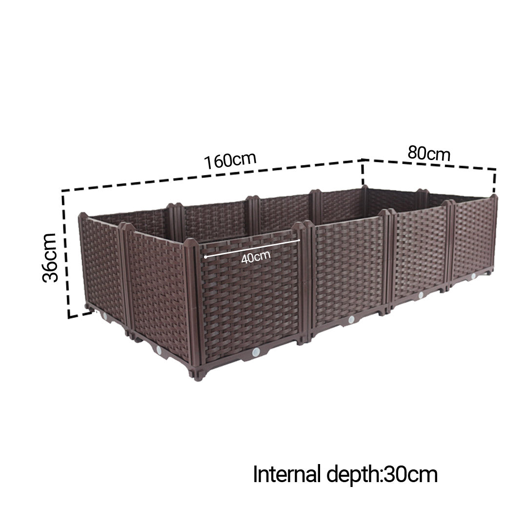 SOGA 160cm Raised Planter Box Vegetable Herb Flower Outdoor Plastic Plants Garden Bed Deepen