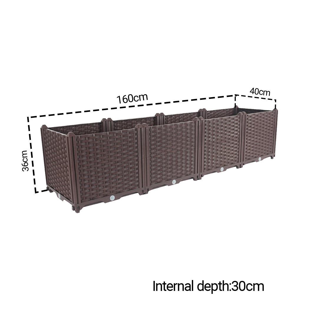 SOGA 160cm Raised Planter Box Vegetable Herb Flower Outdoor Plastic Plants Garden Bed Deepen