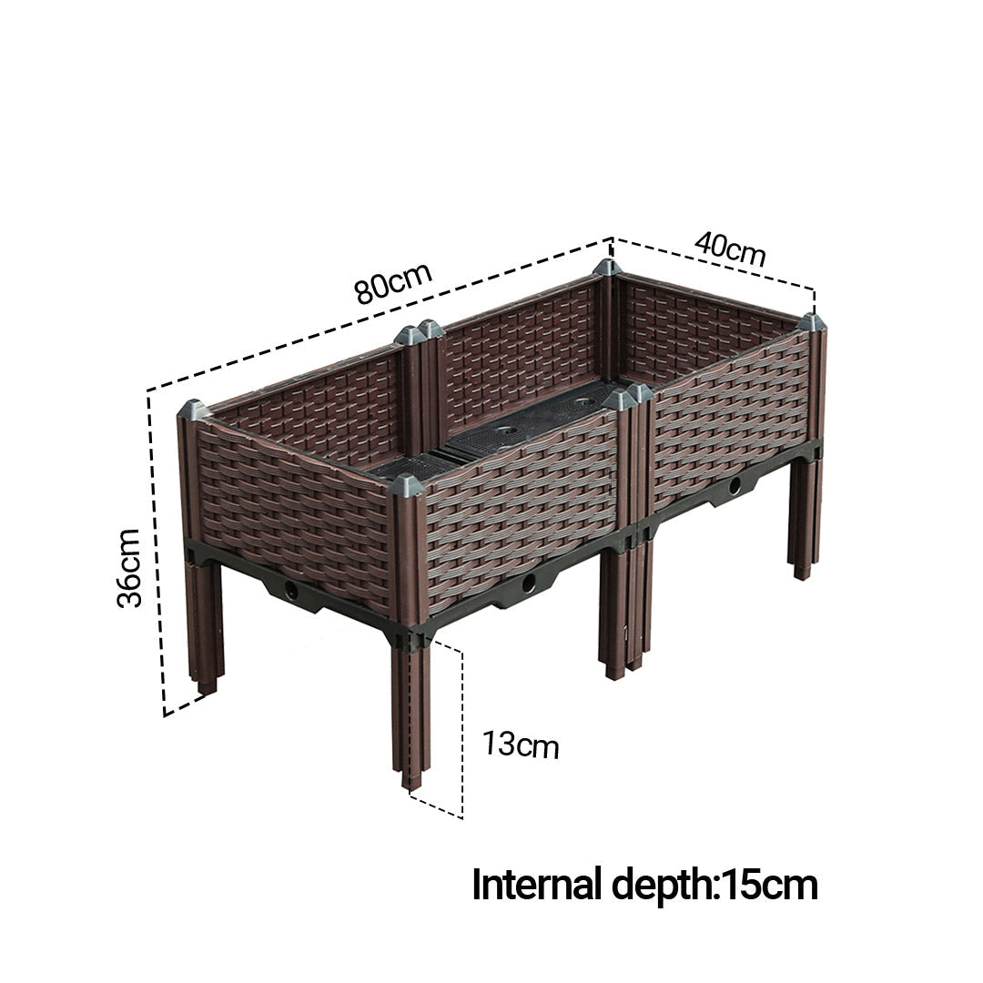 SOGA 80cm Raised Planter Box Vegetable Herb Flower Outdoor Plastic Plants Garden Bed with Legs