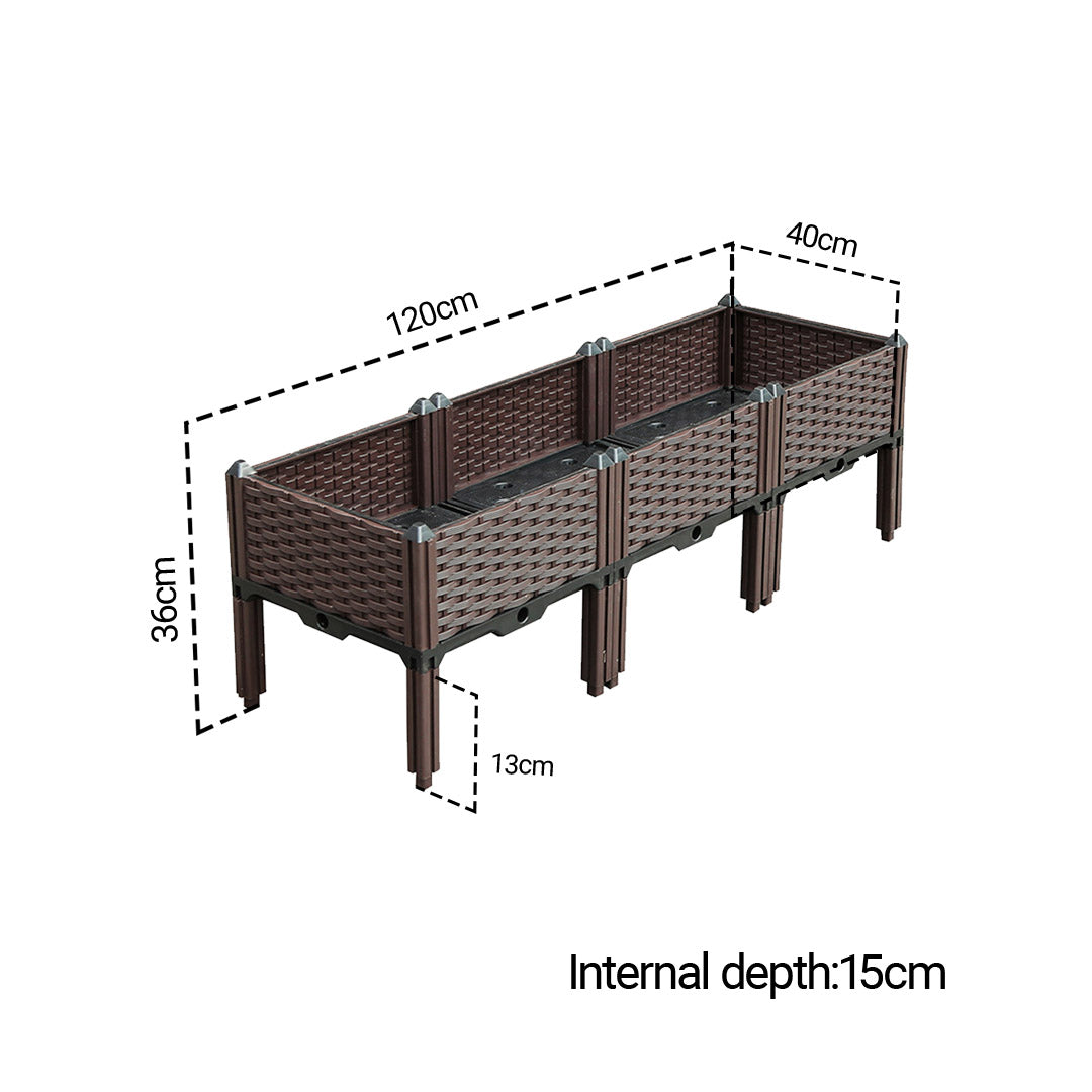 SOGA 2X 120cm Raised Planter Box Vegetable Herb Flower Outdoor Plastic Plants Garden Bed with Legs Deepen