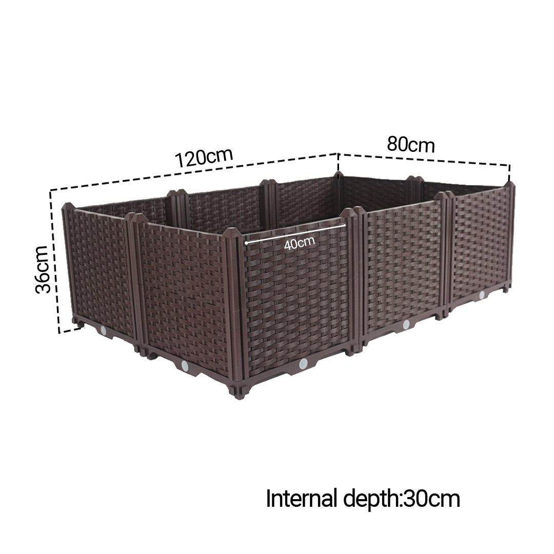 SOGA 2X 120cm Raised Planter Box Vegetable Herb Flower Outdoor Plastic Plants Garden Bed Deepen