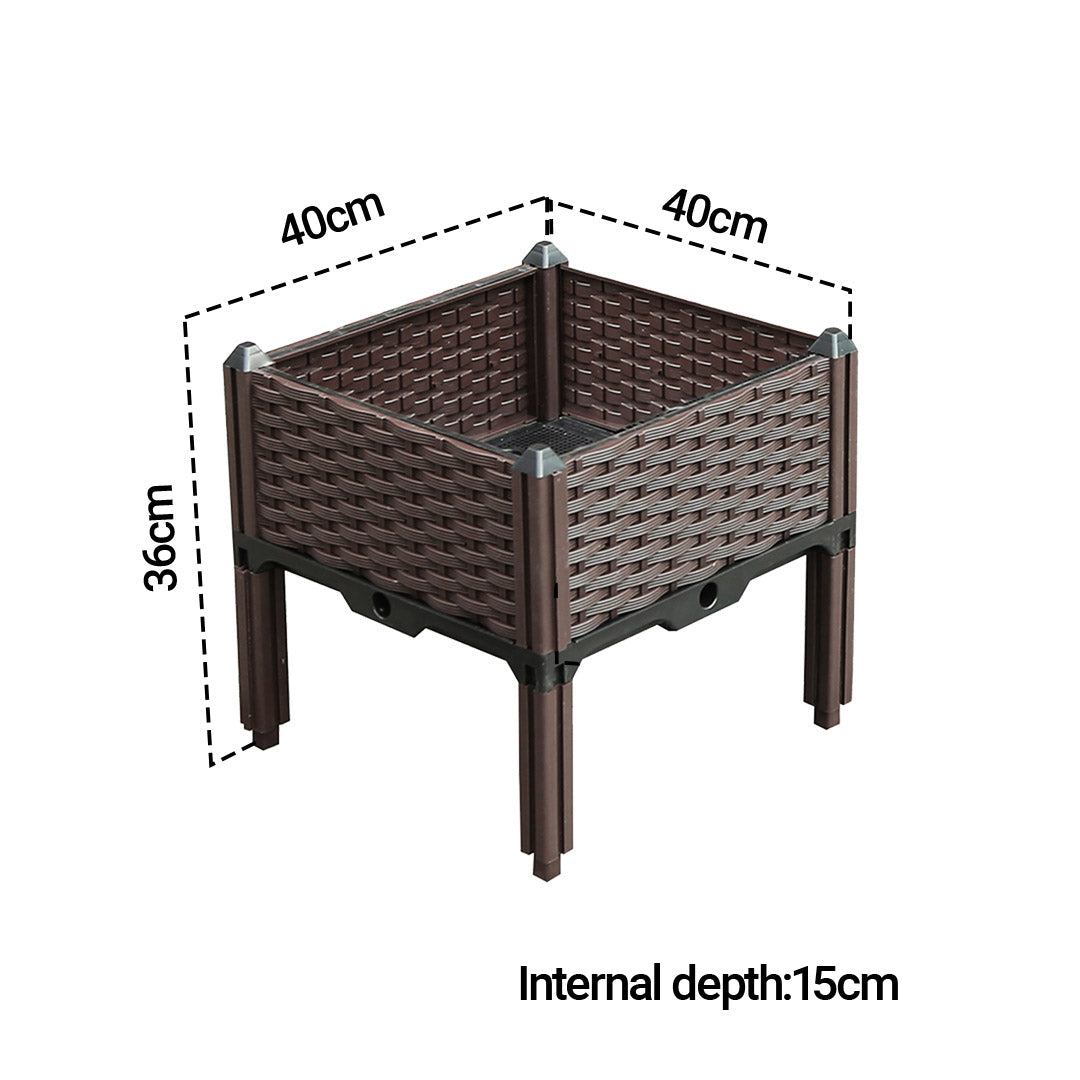 SOGA 40cm Raised Planter Box Vegetable Herb Flower Outdoor Plastic Plants Garden Bed with Legs