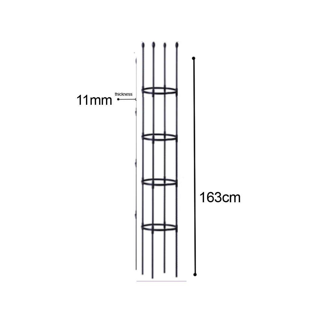 SOGA 163cm 4-Bar Plant Frame Stand Trellis Vegetable Flower Herbs Outdoor Vine Support Garden Rack with Rings