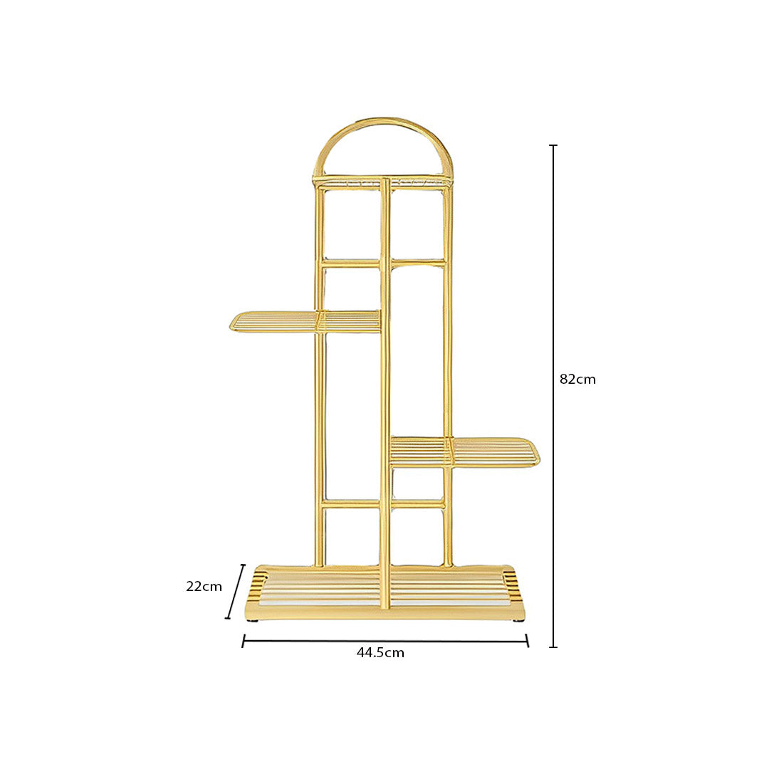 SOGA 4 Tier 5 Pots Gold Metal Plant Stand Flowerpot Display Shelf Rack Indoor Home Office Decor