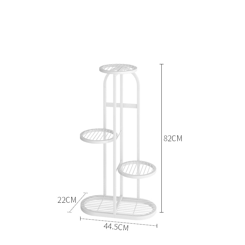 SOGA 2X 4 Tier 5 Pots White Round Metal Plant Rack Flowerpot Storage Display Stand Holder Home Garden Decor