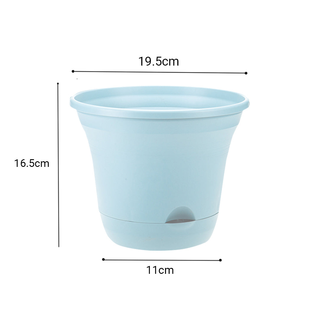 SOGA 19.5cm Blue Plastic Plant Pot Self Watering Planter Set of 3