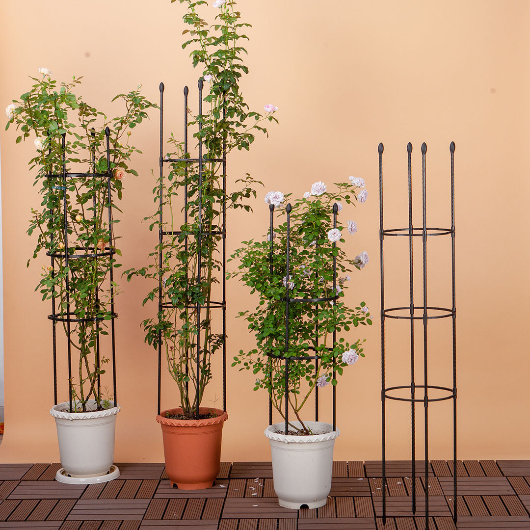 SOGA 2X 103cm 4-Bar Plant Frame Stand Trellis Vegetable Flower Herbs Outdoor Vine Support Garden Rack with Rings