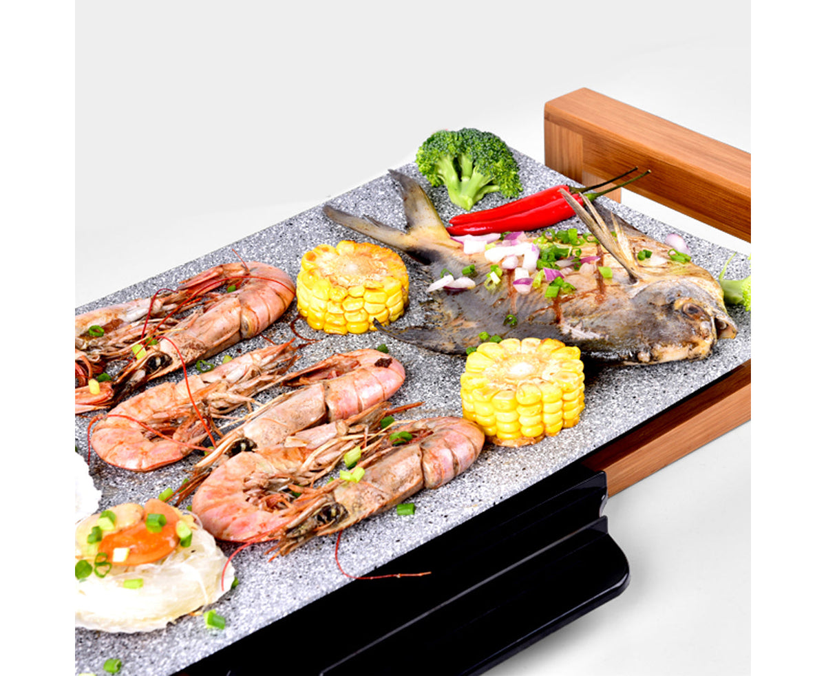 SOGA Electric Ceramic BBQ Grill Non-stick Surface Hot Plate for Indoor &amp; Outdoor Stone