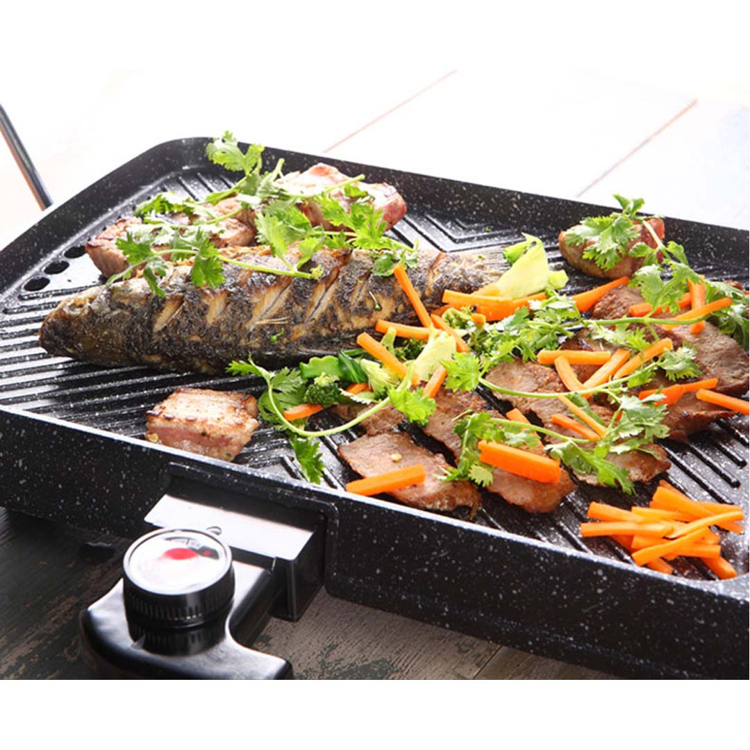 SOGA 2X 2 in 1 Electric BBQ Grill Teppanyaki and Steamboat Hotpot Asian Hot Pot