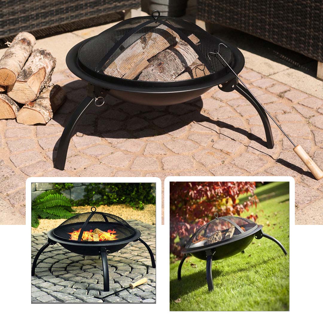 SOGA 2 in 1 Outdoor Portable Fold Fire Pit BBQ Grill Heater Fireplace 56cm