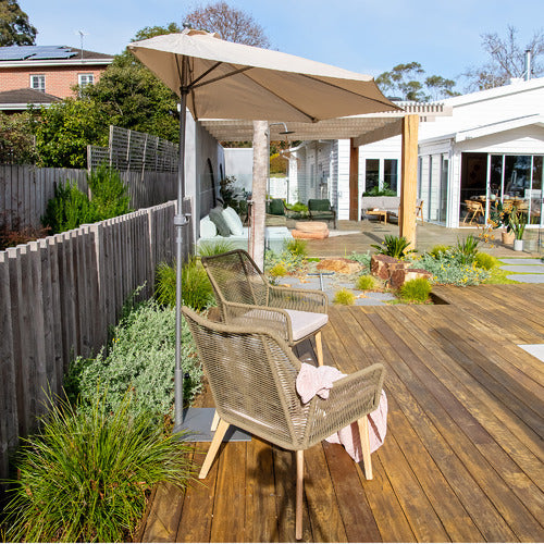 half patio umbrella australia Hartman Half Umbrella - 1.25 x 2.5m