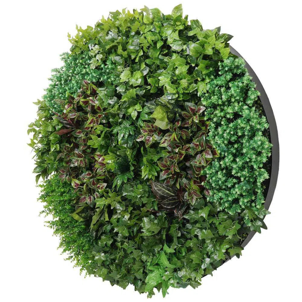 Artificial Green Wall Disc Art 150cm Dense Green Sensation (Onyx Black)