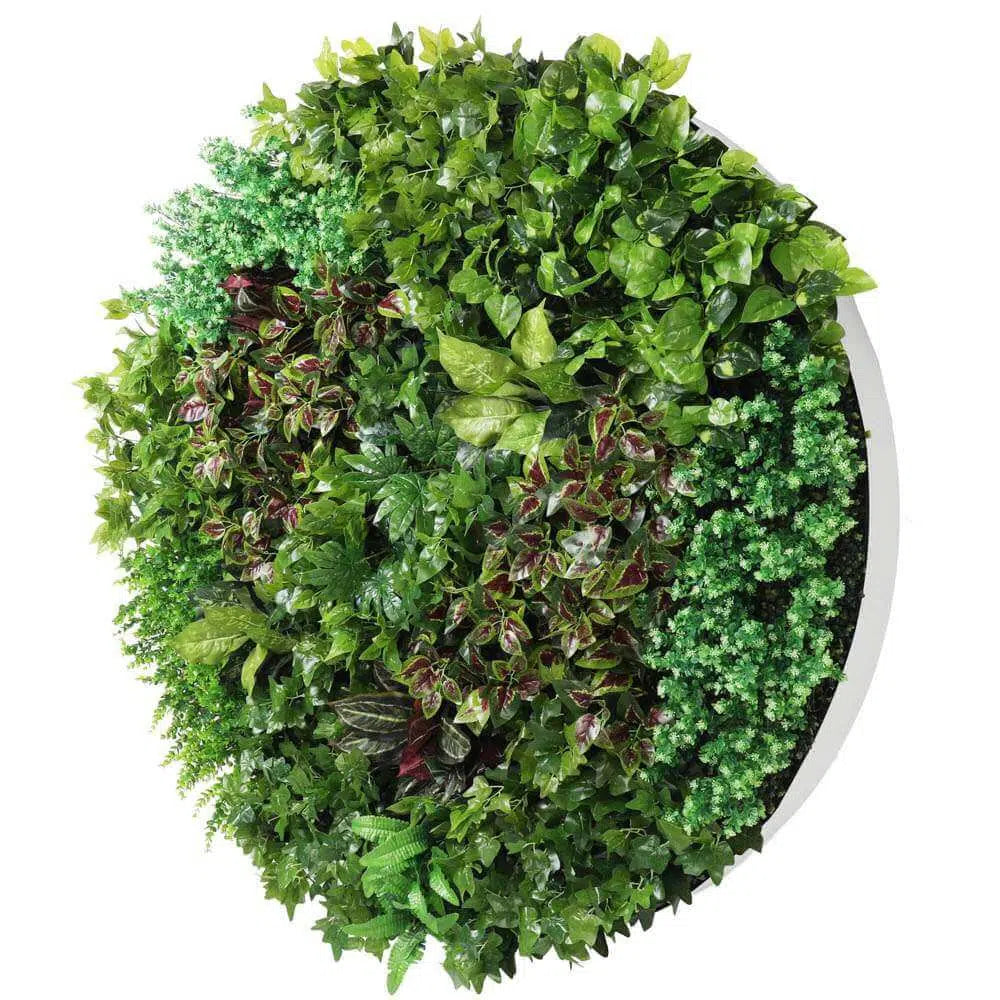 Artificial Green Wall Disc Art 150cm Dense Green Sensation (Fresh White)