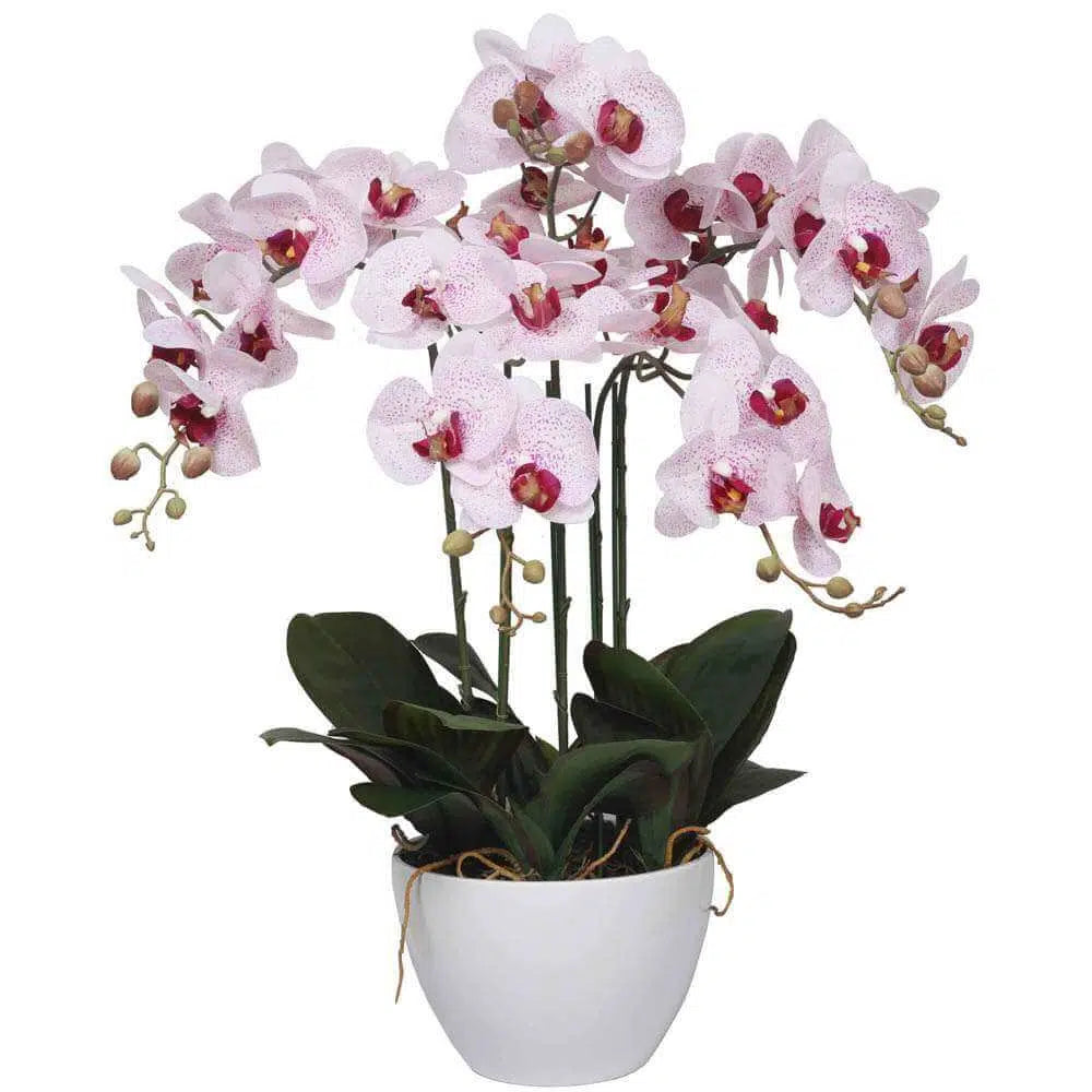 66cm Multi Stem Butterfly Artificial Potted Orchid With Pink Flowers