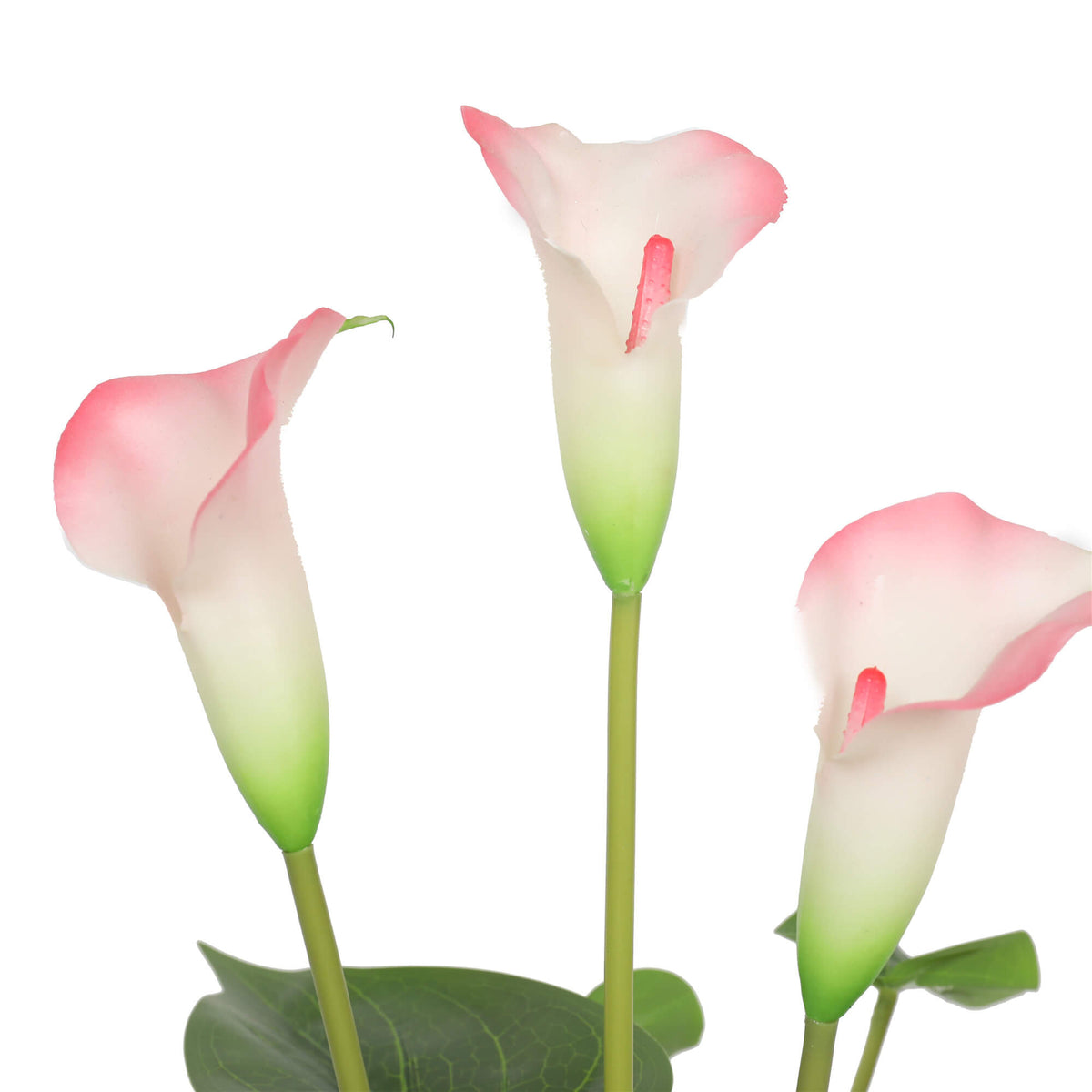 Artificial Flowering White & Pink Peace Lily / Calla Lily Plant 50cm - Active Workspace