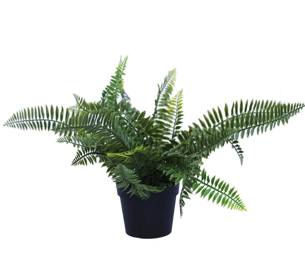 Small Potted Artificial Dark Green Fern Plant UV Resistant 20cm - Active Workspace