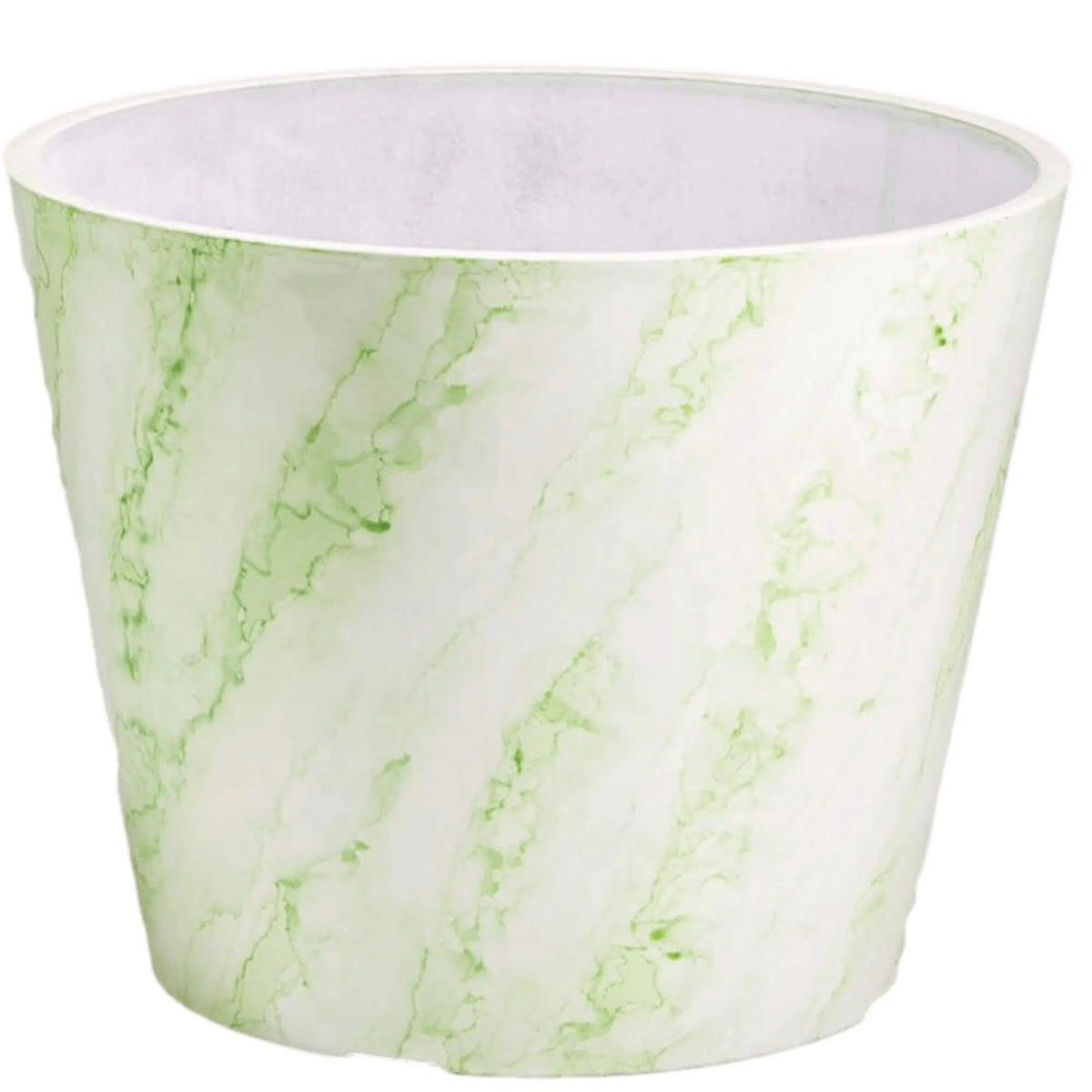 Green &amp; White Imitation Marble Pot 25cm