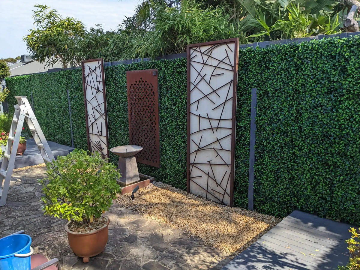 Jasmine Hedge Screen Green Wall Panel UV Resistant 100cm x 100cm