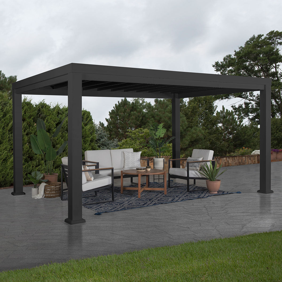 BYD Trenton Steel Pergola 3m x 4.3m x 2.3m (14ft x 10ft)