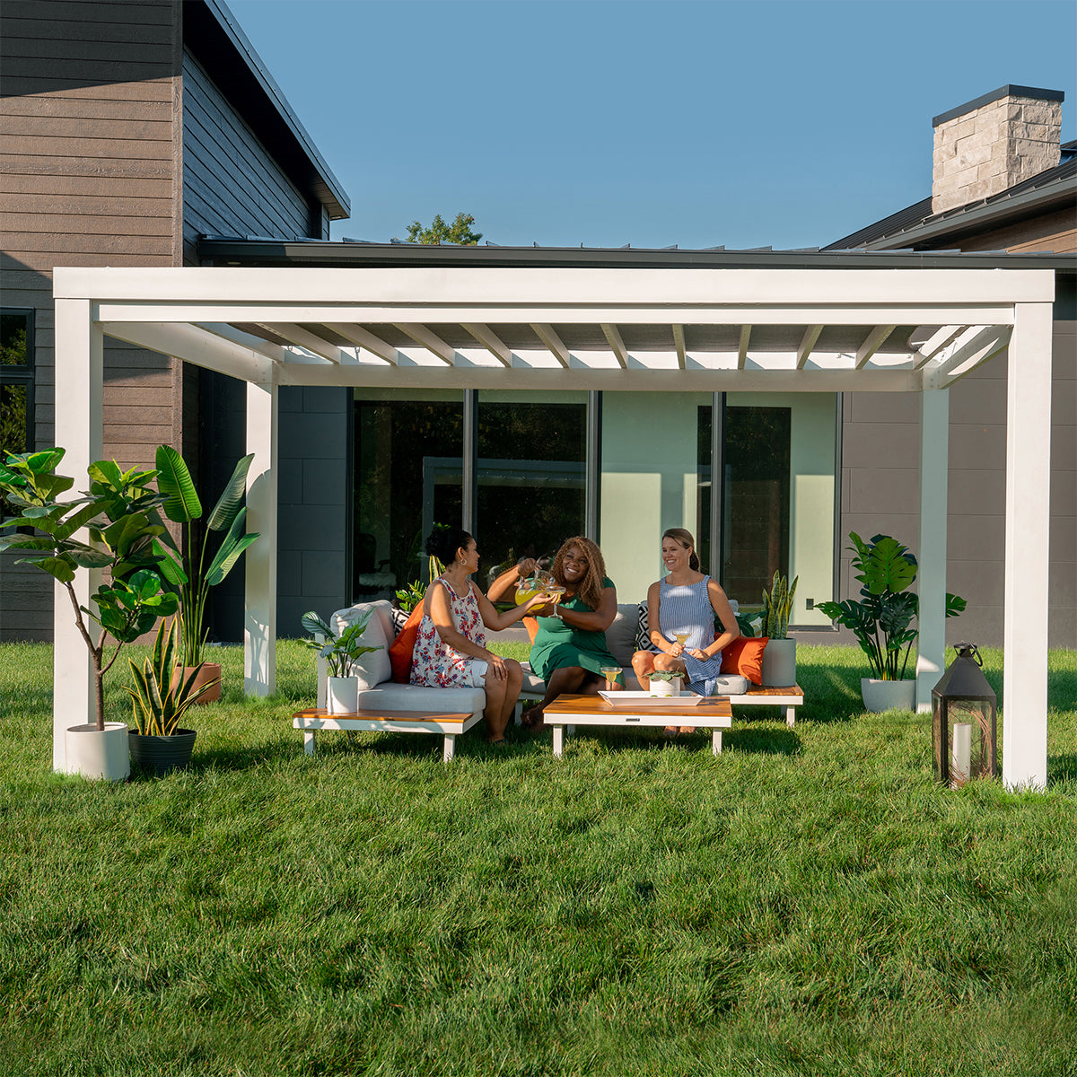 BYD Windham Steel Pergola 3m x 3.6m x 2.3m (12ft x 10ft)