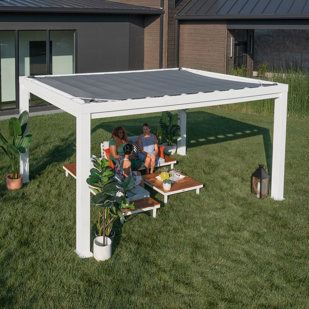 BYD Windham Steel Pergola 3m x 3.6m x 2.3m (12ft x 10ft)