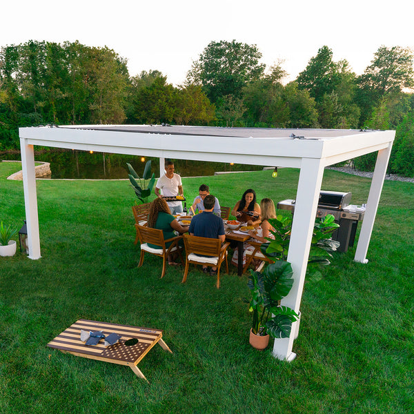 BYD Windham Steel Pergola 3.6m x 4.9m x 2.3m (16ft x 12ft)