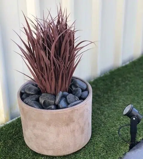 Artificial Ornamental Potted Dense Burgundy Grass UV Resistant 38cm